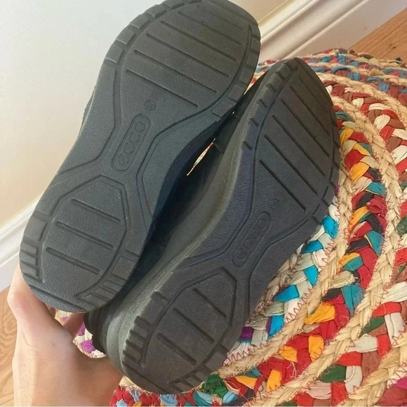 Ecco Gore-tex  black leather canvas boots - Picture 6 of 8